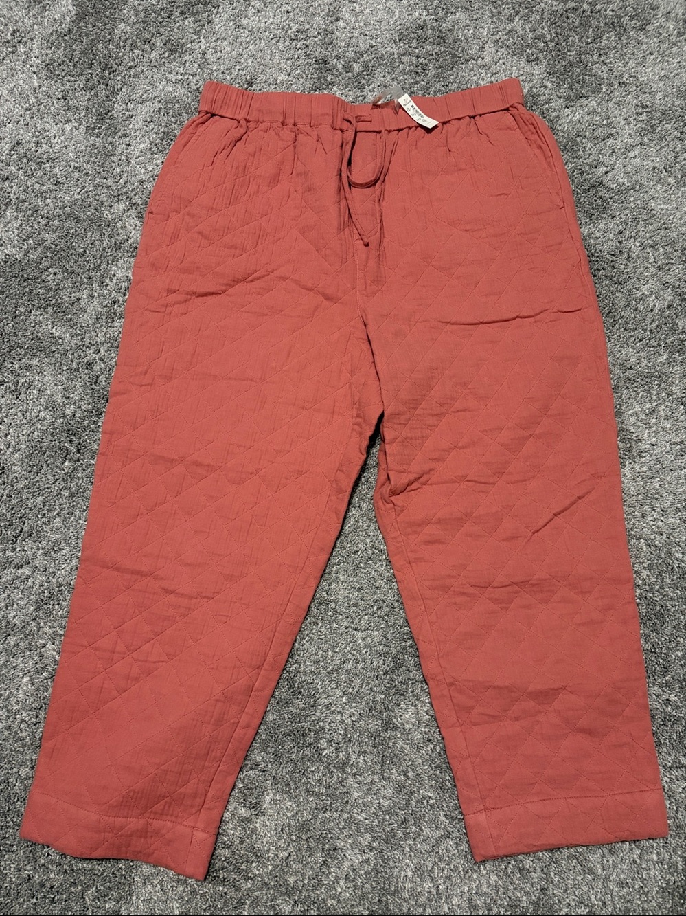 Madewell Quilted Ankle Pants in Terracotta